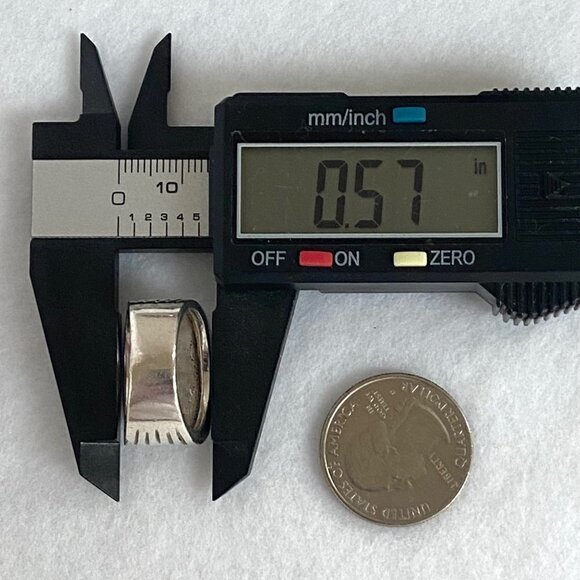 Sterling Silver 925 Marcasite 14MM Wide Band Statement Ring Size 7.5 - Picture 13 of 16